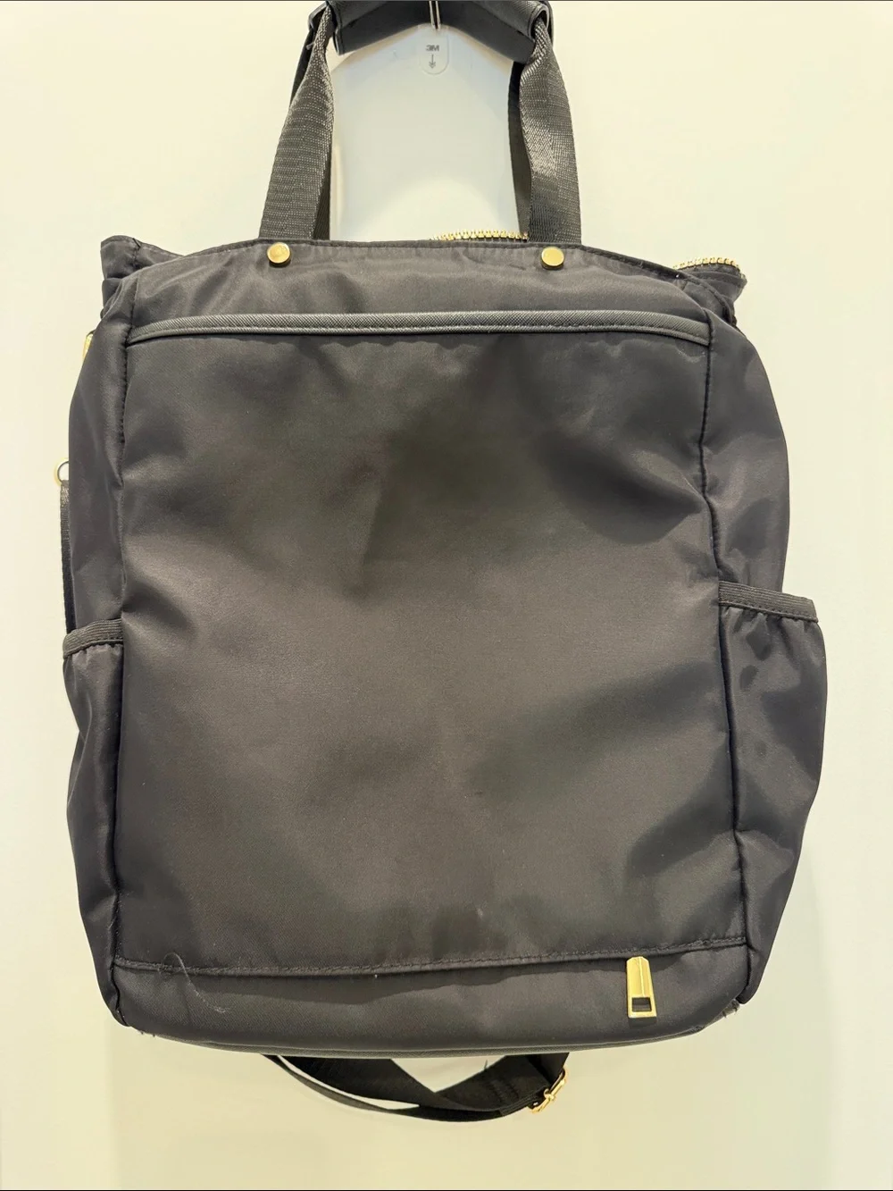 Laundry By Shelli Segal Black Nylon Laptop Tote with Gold Hardware